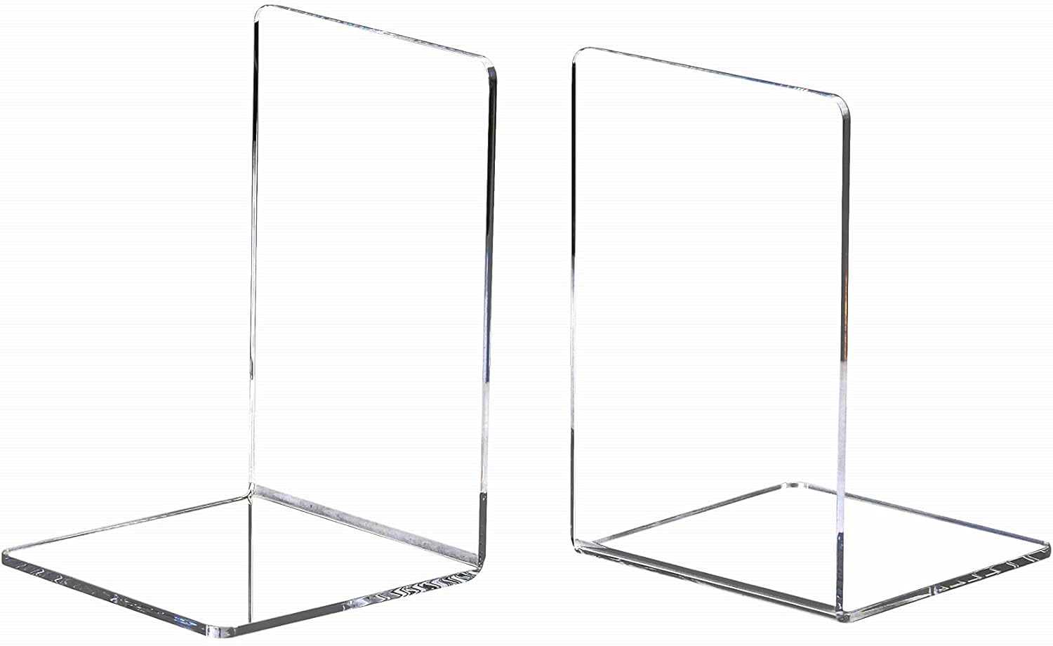 CY craft 4 Pieces Bookends,Clear Acrylic Bookends for Shelves,Heavy Duty Book Ends and Desktop Organizer,Book Stopper for Books/Movies/CDs,7.3x4.8x4.8 inch
